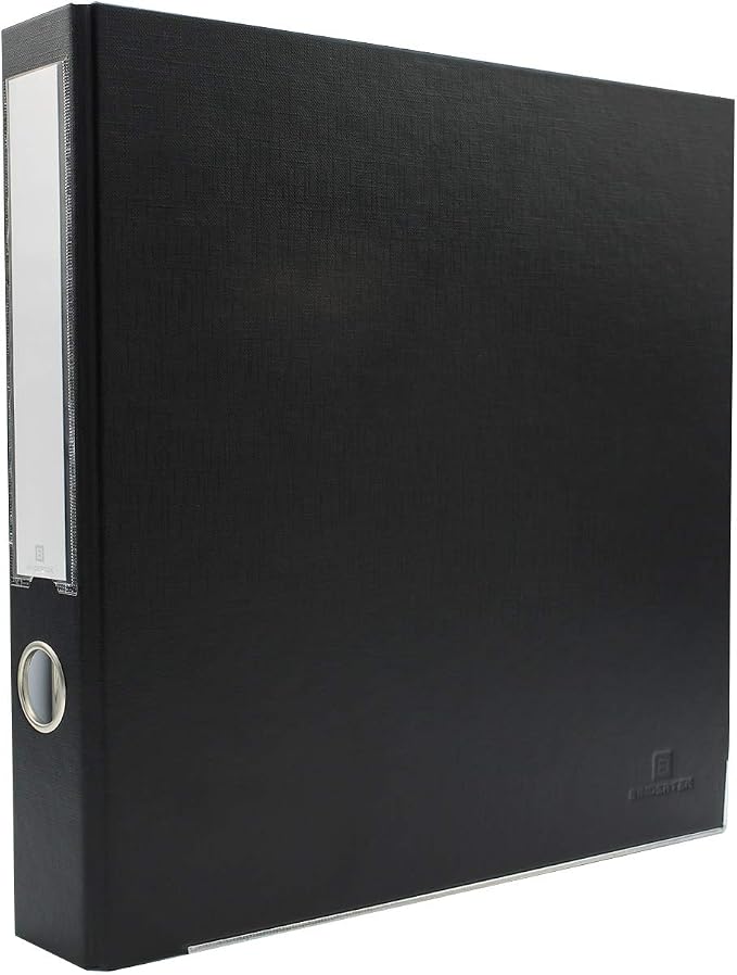 3-Ring Premium Binder - Black, 2" Spine, by Bindertek | 325 Sheet Capacity, 1.25" D-Rings, Linen-Textured Covers, Steel Reinforced Edges, Spine Label Included