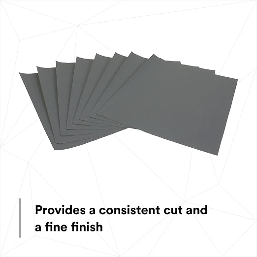 3M Wetordry Abrasive Sheet, 413Q, 02002, 400+ Grade, 9 in x 11 in | 50 Sandpaper Sheets, For Auto Sanding, Metal Sanding, Finishing, Paint Prep
