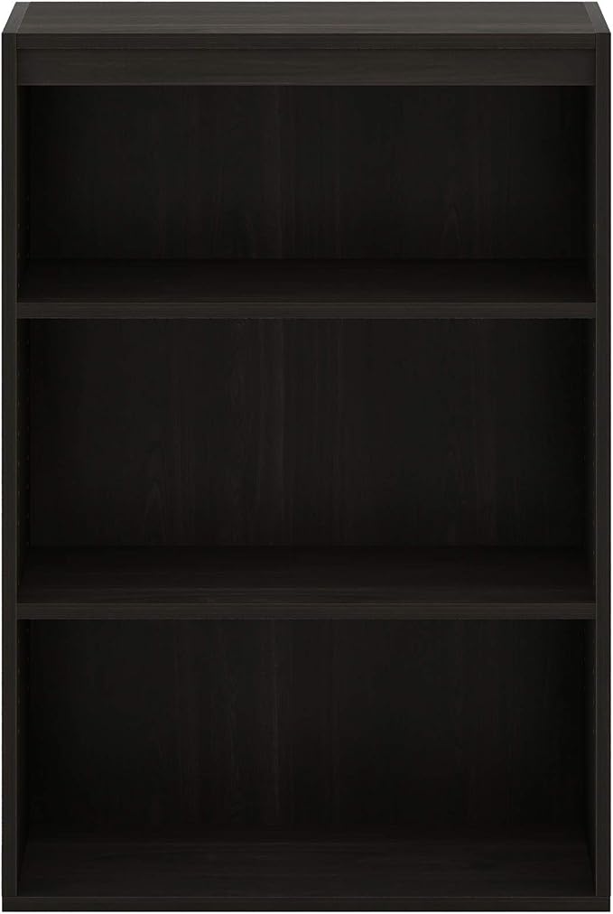 Furinno PASIR Book Shelf, 3-Tier Bookshelf, Storage Shelves Bookcase, 9.7 x 23.7 x 31.5, for Living Room, Bedroom, Home Office, Cinnamon Cherry
