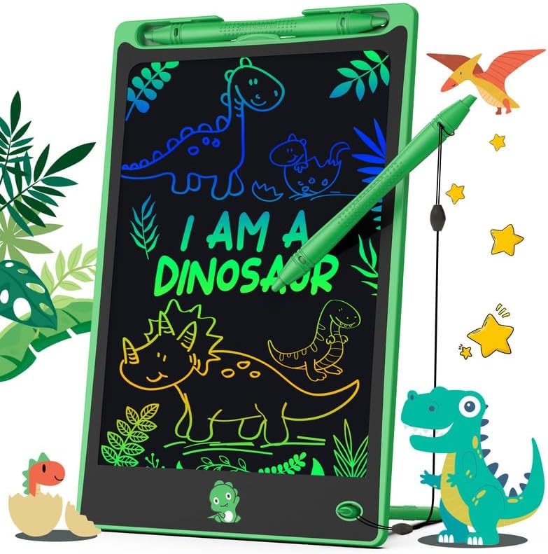 Hockvill LCD Writing Tablet for Kids 8.8 Inch, Dinosaur Toys for Girls Boys Drawing Pad for 3 4 5 6 7 Year Old Kid, Toddler Magnetic Doodle Board Travel Essentials, Christmas Birthday Gift for Kids