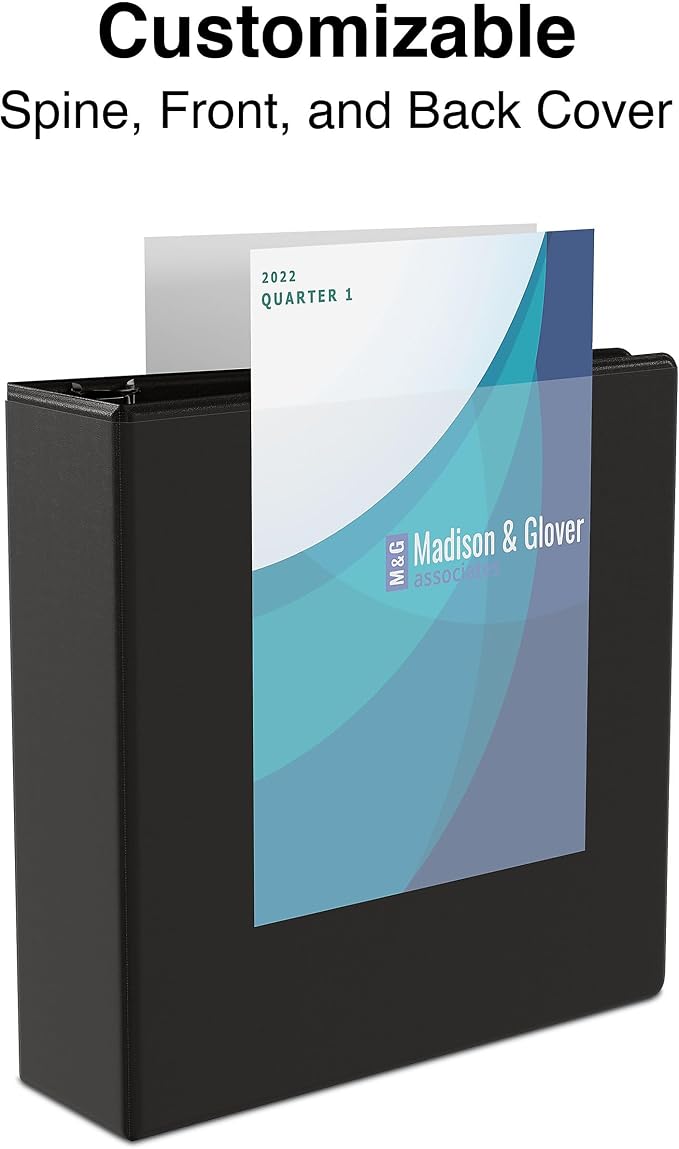 Staples 3" 3-Ring View Binder, Black, 4/Pack