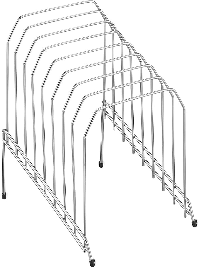 Staples Metal Incline Desktop File Organizer, 8‑Compartment, Chrome – Staggered Desk File Sorter for Office Paper