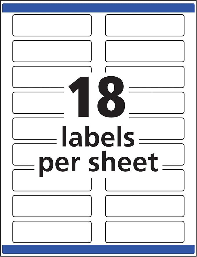 Avery TrueBlock Extra Large File Folder Labels, 15/16" x 3-7/16", 450 Printable Labels, White (5027)