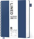 AHGXG Spiral Notebook College Ruled - Spiral Journal Notebook 8.5" x 11" Large A4, 300 Pages Lined Journal, 100GSM Thick Paper, Plastic Hardcover, for Women Men Office School Writing Work, Bule