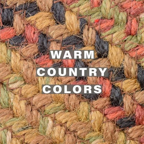 Homespice Gingerbread Jute Braided Chair Pads, Round 15" Set of 2