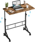 DUMOS 31.5" Walking Pad Desk, Laptop Desk, Home Office | Lockable Wheels, Adjustable Height, Portable Rolling Design, Treadmill Use, Stand Up Style, Rustic Brown