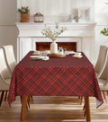 DWCN Christmas Checkered Tablecloth, 60 x 84 Inch, Rectangular, Red