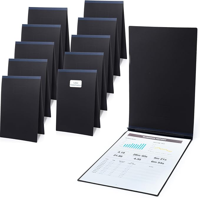 Fullhawl 10 Pcs Vertical Pressboard Report Cover 11x17 Pressboard Binder Folder with Metal Prong Presentations Portfolio Binder, 3'' Capacity to Neatly Bind Reports, Proposals(Black,11 x 17 Inch)