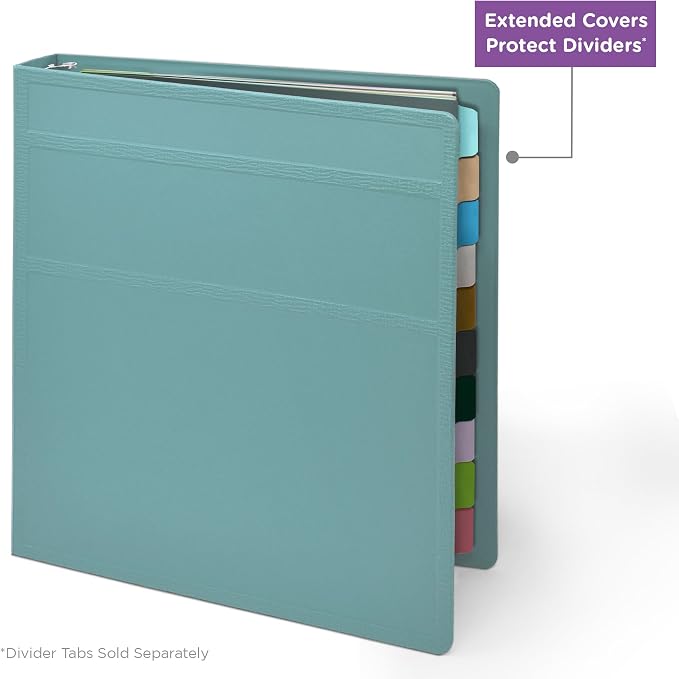 Carstens 1-Inch Heavy Duty 3-Ring Binder - Side Opening, Powder Blue, Durable Plastic, No-Gap Rings, Waterproof Cover No Pockets, Holds 125 US Letter Sheets, BPA-Free, Made in USA (8704-3R) Case of 18