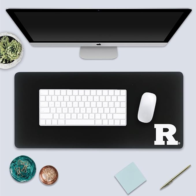 Rutgers University Classic Cloth Desk Mat, Durable Office Supplies, Non-Slip Base, Responsive Desk Pad with Smooth Cloth Surface, Black