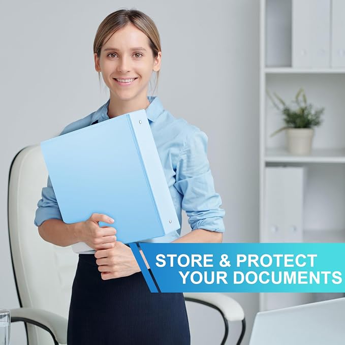 2'' 3-Ring-Binder with Pockets, 450 Sheets Capacity, 2 inch Binders fits 11" x 8.5" US Letter Size, Assorted 4 Pastel Colors - Ideal for School, Office, and Home Use (2 inch)