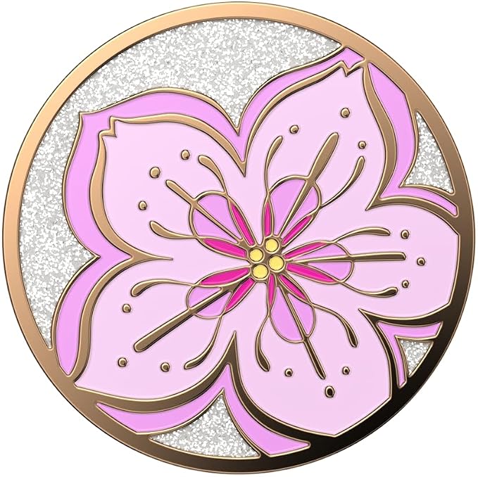 PopSockets Adhesive Phone Grip, Holder- Cherry Blossom | Secure Comfortable Hold, Anti-Drop, Kickstand, Enamel, Designs, Flower, Floral