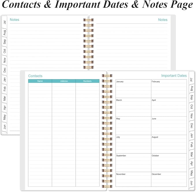 Daily Planner 2026-2027 Full Page Per Day- 2026-2027 Daily & Monthly Planner from July 2026 to June 2027, Day Planner 2026-27 with 12 Months Tabs, 6.4" x 8.5", Pink Flowers
