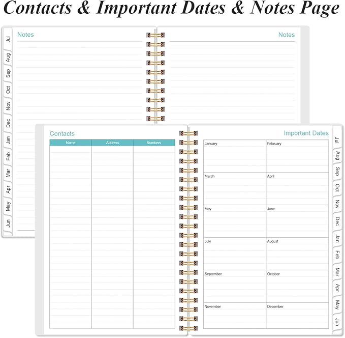 Daily Planner 2026-2027 Full Page Per Day- 2026-2027 Daily & Monthly Planner from July 2026 to June 2027, Day Planner 2026-27 with 12 Months Tabs, 6.4" x 8.5", Black Flowers