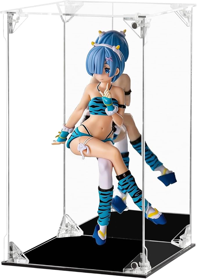 Display Case for Collectibles Assemble Clear Acrylic Box Alternative Glass Case for Display Action Figures Home Storage Organizing Toys (Internal dim 5.5X5.5X9 inch)