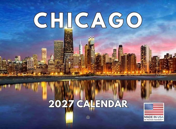 Chicago Calendar 2027 Monthly Wall Calender 12 Month