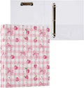 Bow and Cherry 3 Ring Binder, 1.5 Inch Round Ring Binders Clipboard Work Binders Organizer with Pockets Holds 200 Sheets for School Office 1 Pack