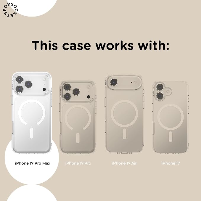 PopSockets iPhone 17 Pro Max Phone Case with MagSafe, Wireless Charging Compatible, Bow - Bows & Blooms