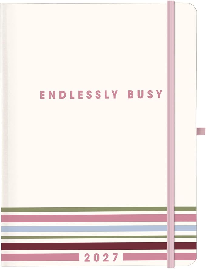 Graphique Endlessly Busy 18 Month Planner | July 2026 – Dec. 2027 | Hardbound Planner with Monthly Tabs | Holidays & Reminder Stickers 6 x 8