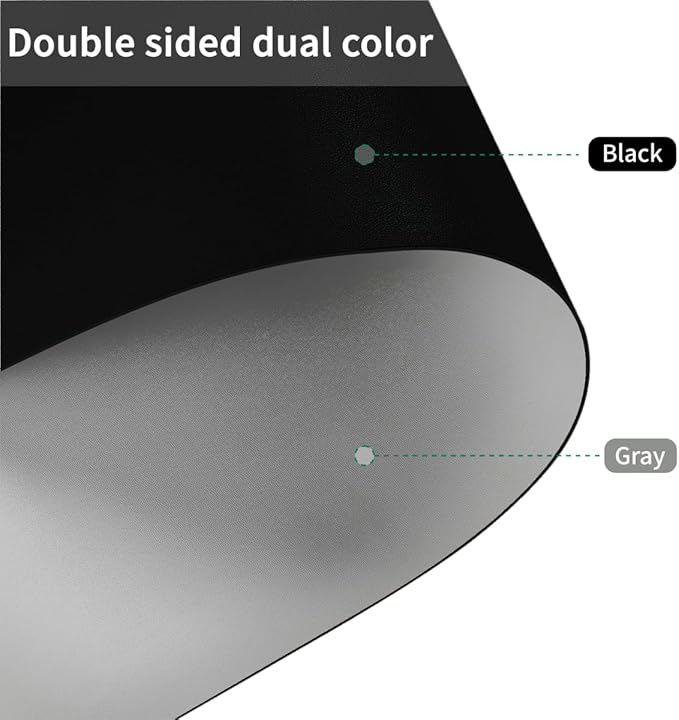 Zinkooat Table Protector Pad for Dining Room Table - Can Be Used On Both Sides Waterproof and Easy to Clean Good Flatness Used for Dining Table(Black+Gray 46x96)