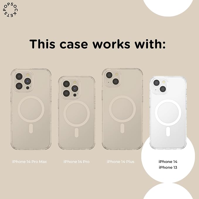 PopSockets iPhone 14 Phone Case with MagSafe- Main Character | Magnetic, Wireless Charging, Camera & Drop Protection, Witchy, Halloween, Horror