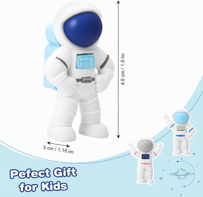 Resurhang 48 Pcs Space Themed Erasers Astronaut Figurines Eraser