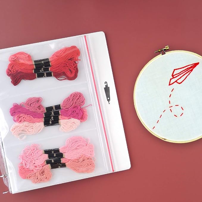 StoreSMART – Multi-Pocket Zipper Binder Page for Embroidery & Cross-Stitch Floss Storage – 3 Pocket - 100-Pack - (CRFT600-3-FLOSS-100)