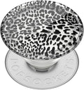 PopSockets Adhesive Phone Grip, Holder- Black Leopard | Secure Comfortable Hold, Anti-Drop, Kickstand, Plant, Cat, Leopard