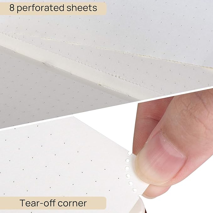POPRUN Spiral Dotted Journal Notebook, [A5-5.75'' x 8.25''] - 120 GSM Thick Paper, 141 Numbered Pages, Hardcover for Men & Women with Pocket, Index Tabs, 8 Perforated Sheets, Navy Blue