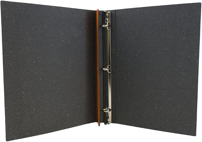 JAM PAPER Italian Leather 0.75 inch Binder - Orange 3 Ring Binder - Sold Individually