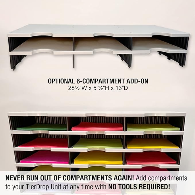 Ultimate Office TierDrop Desktop Organizer, 9 Compartment Sorter, 3-Wide | Sorts documents, forms, mail for office or classroom; modular no-tool assembly design, easily expands with add-on tiers