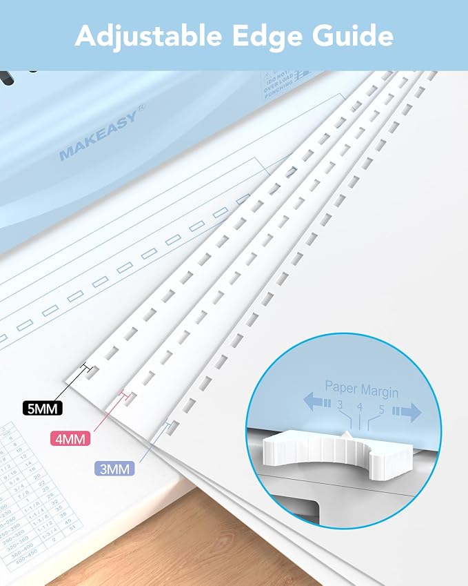 Binding Machine, 21-Hole, Comb Binding Machines with 1 Box Comb Bindings Spines, Comb Binder for Letter/A4/A5 Paper, 12 Sheet Punch Capacity