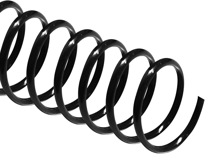 TOTiyea 100 Pack Spiral Binding Coils,25mm,4:1 Pitch 215 Sheet Capacity | Spiral binding coils,Black,can be used with letter size (8.5x11") or A4 size paper (8.3x11.7"),bound projects can lay flat
