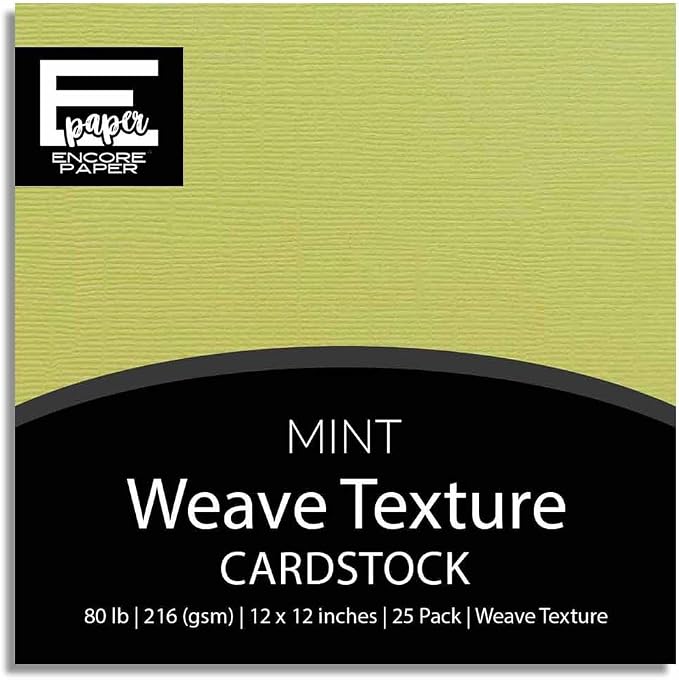 MINT—12x12 Textured Cardstock | 80lb Textured Green Scrapbook Paper | Premium Cardstock for Cricut Cutting | 25 Sheets
