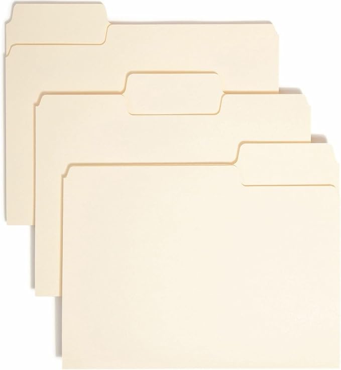 Smead SuperTab File Folder, Oversized 1/3-Cut Tab, Letter Size, Manila, 100 Per Box (10301)