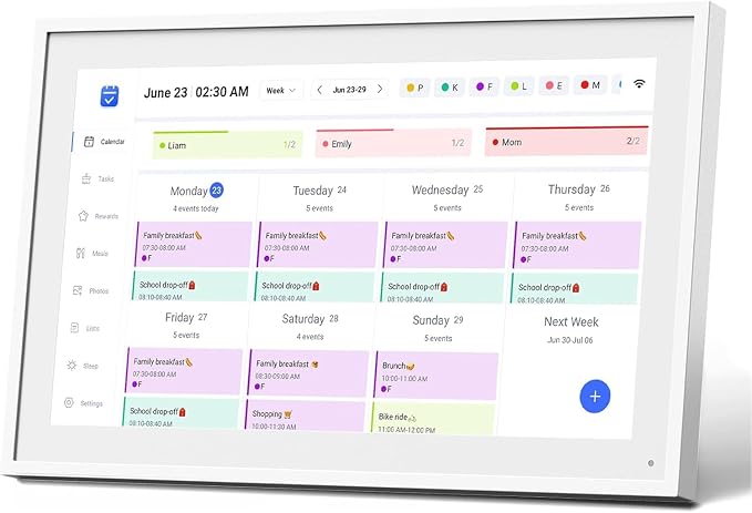 Mezed 15.6" Smart Digital Calendar, Meal Schedule, Duty Chart, HD Smart Touch Screen Home Interactive Electron Calender