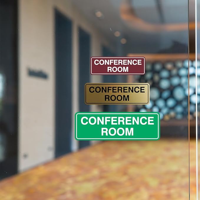 Standard Conference Room Sign - Brushed Gold - Small 1 Pack