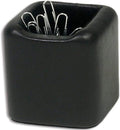 DACASSO Leather Paperclip Holder - Luxury Magnetic Paperclip Holder - Elegant Office Organization & Desk Decor - (Black)