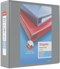 Staples Heavy-Duty 3-Inch D-Ring View Binder, Reinforced Spine, Holds Up to 600 Sheets, Gray, for Office & School