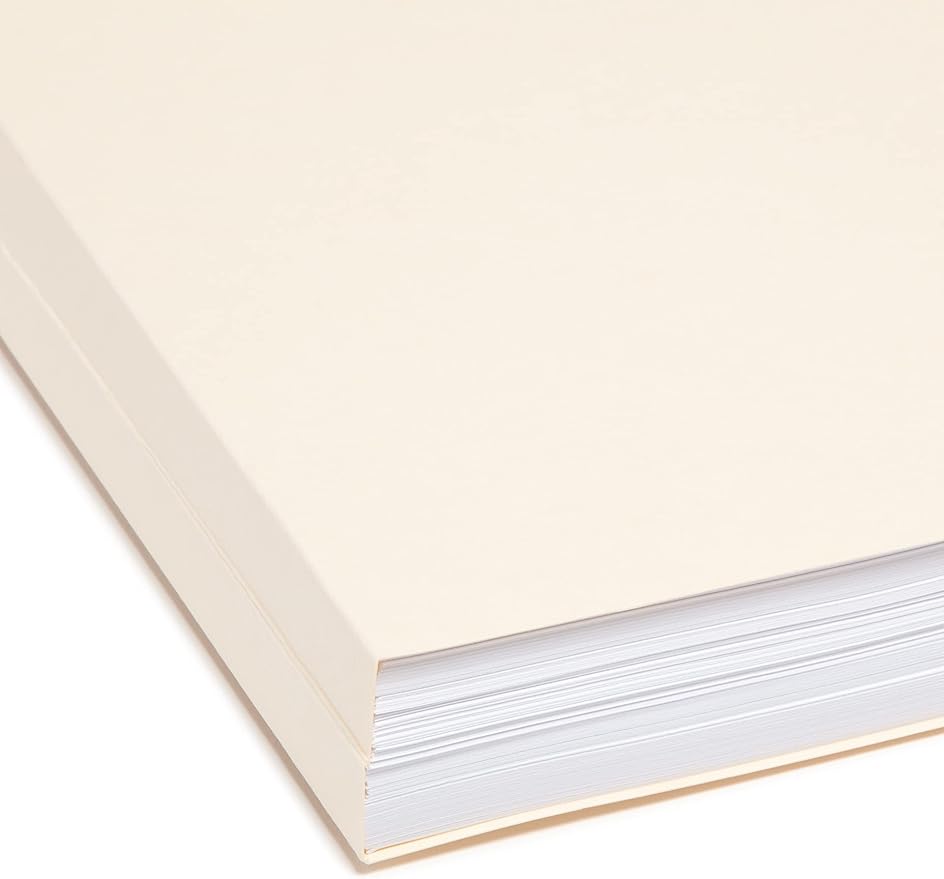 Smead File Folder, Reinforced 1/3-Cut Tab, 1-1/2" Expansion, Letter Size, Manila, 50 Per Box (10405)