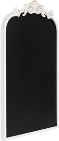 Kate and Laurel Arendahl Decorative Vintage Arch Chalkboard; 19 x 31; White; Framed Arched Ornate Magnetic Chalkboard for Bedroom Organization or Entryway Decor