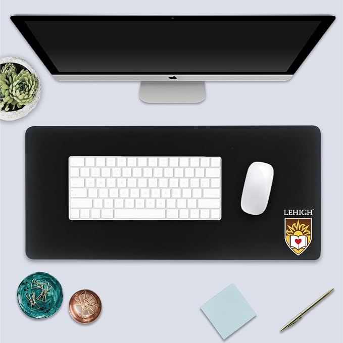 Lehigh University Classic Cloth Desk Mat, Durable Office Supplies, Non-Slip Base, Responsive Desk Pad with Smooth Cloth Surface, Black