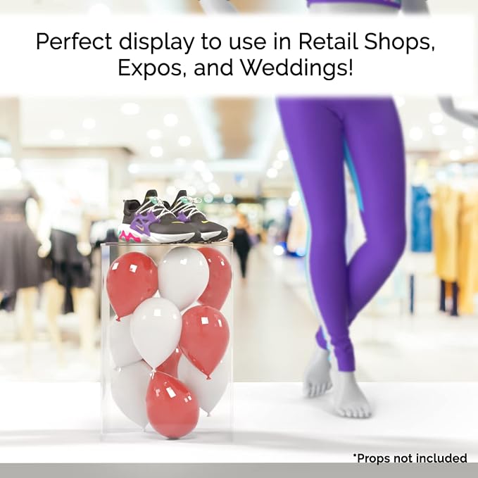 Pedestal Stand Hollow Bottom Box 12" x 12" x 19" No Lid Art Presentation Exhibit Example Sample Flower Arrangement Display Plant Stand Cube Retail Riser Collectible Cover 5 Sided by Marketing Holders