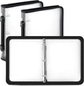 Teling 2 Pcs 2 Inch Zipper Binder 3 Ring Organizer, White | Secure Zipper Closure, Refillable 3 Ring Design, Handle Carry, Fits Letter Size Papers for School, Office and Projects