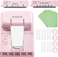 MUNBYN Multi Binding Machine with 2 Detachable Heads(Disc & Square), Pink | DIY Small Book Binder for Notebooks, Calendars, Albums, Journals at Home, School, Office