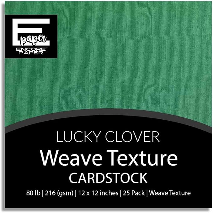 Lucky Clover—12x12 Textured Cardstock | 80lb Textured Green Scrapbook Paper | Premium Cardstock for Cricut Cutting | 25 Sheets