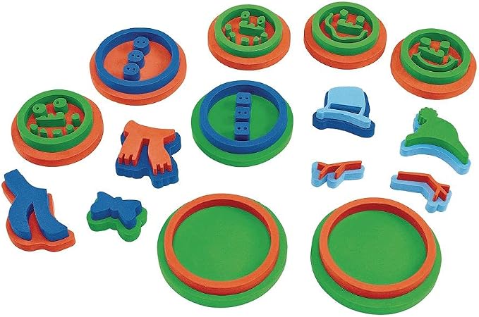 Colorations Snowman Stamper Kit, 15 Pieces, EVA Foam, Durable, Washable | Ages 3+, PreK+, Arts & Crafts, for Kids, Winter, Christmas, Holidays, Classroom, Craft Activity