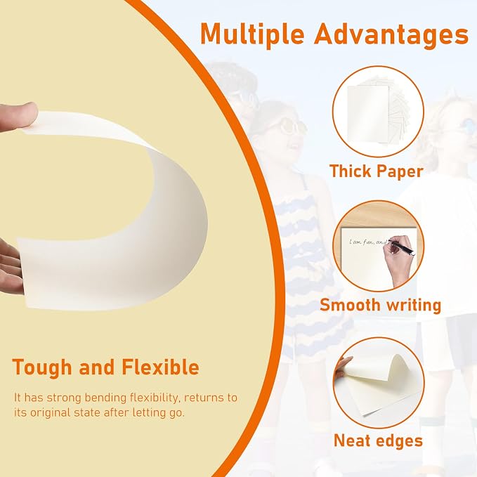 Guakicae 100 Sheets Cream Shimmer Cardstock 8.5 x 11 Off White Paper 92lb | Heavyweight Ivory Paper Card Stock for Business Cards, Invitations, Crafting, Thank You Cards, Making Card