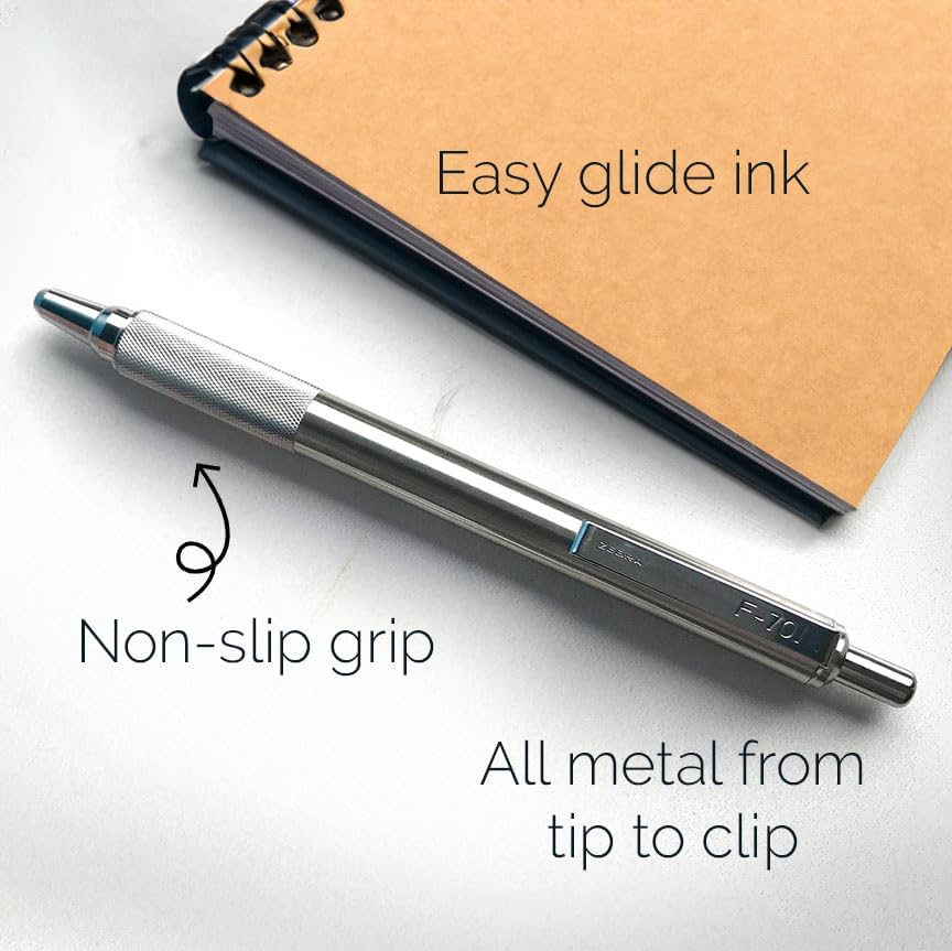 Zebra Pen STEEL Tactical M-701 & F-701 Set, HB 0.7mm, Black Ink 0.8mm, 2-Pk
