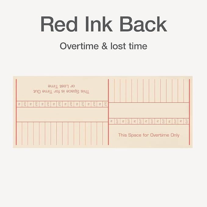 TOPS Time Cards, Weekly, 2-Sided, Named Days, 3-3/8" x 8-1/4", Manila, Green/Red Print, 500-Count (1260)